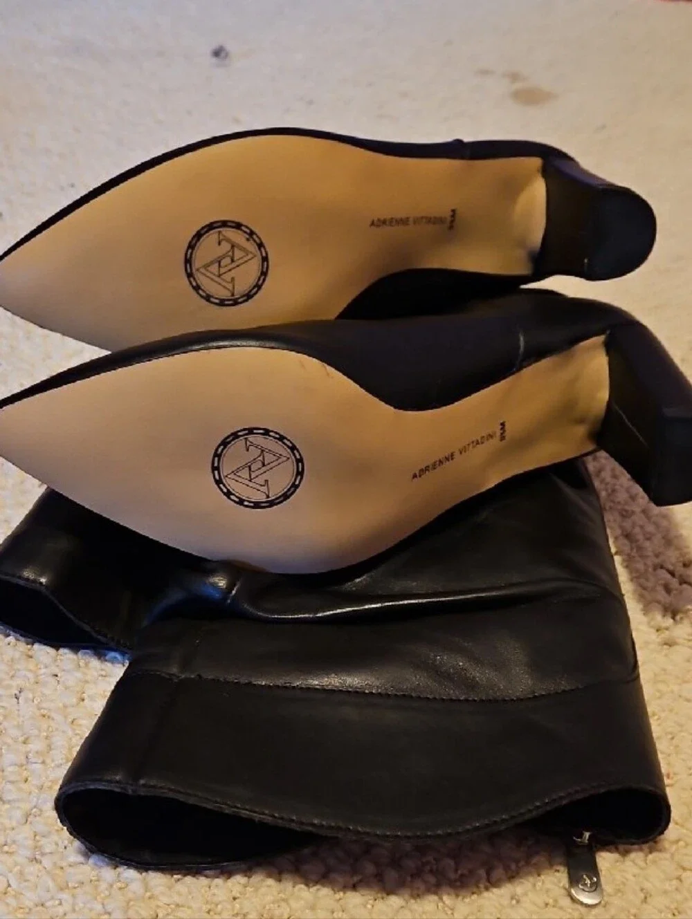 Women’s Black Over-the-Knee Pointed Toe Block Heel Boots